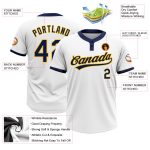 Custom Name Number Softball Jersey Unisex | Personalized Two-Button White Navy-Gold Team Gear Personalized White Navy-Gold