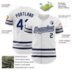 Custom Name and Number Baseball Jersey - Personalized White Navy Gray Line Authentic Team Jersey Personalized White Navy-Gray