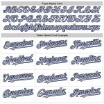 Custom Name and Number Baseball Jersey - Personalized White Navy Gray Line Authentic Team Jersey Personalized White Navy-Gray