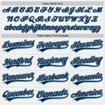 Custom Name and Number Authentic Baseball Jersey in White Navy Gray-Teal - Personalized Team Apparel Personalized White Navy