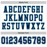 Custom Authentic Football Jersey with Personalized Name and Number - White Navy Gray Teal Mesh Personalized White Navy Gray-Teal