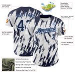 Custom Baseball Jersey with Personalized Name and Number, 3D Pattern Design in White and Navy-Light Blue, Sharp Shapes Personalized