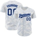Personalized 3D Pattern Baseball Jersey - Custom Name & Number in White Navy-Light Blue Design Personalized White Navy-Light