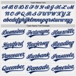 Custom Name and Number Personalized Baseball Jersey in White Navy-Light Blue - Authentic Team Jersey Personalized White Navy-Light