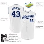 Custom Name Number Baseball Jersey - Personalized Authentic Sleeveless in White Navy-Light Blue Personalized White Navy-Light