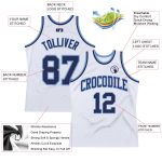 Custom Name Number Basketball Jersey - Personalized White Navy Light Blue Authentic Throwback Personalized White Navy-Light