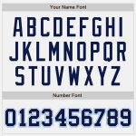 Custom Name Number Two Tone Varsity Letterman Bomber Jacket - Personalized White Navy Light Blue Full-Snap Team Apparel Personalized