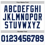 Custom Personalized Team Long Sleeve Performance T-Shirt with Name and Number in White Navy-Light Blue Personalized White