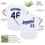 Custom Mesh Baseball Jersey - Personalized Throwback Design with Name and Number in White, Navy, Light Blue Personalized
