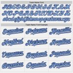 Custom Name and Number Personalized Light Blue-Navy Authentic Baseball Jersey - White Navy Pinstripe Personalized White (Navy