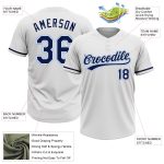 Custom Team Softball Jersey Personalized Name & Number Unisex Two-Button in White/Navy-Light Blue Personalized White Navy-Light