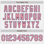 Custom Name and Number Medium Pink-Navy Authentic Baseball Jersey - Personalized White Navy Pinstripe Design Personalized