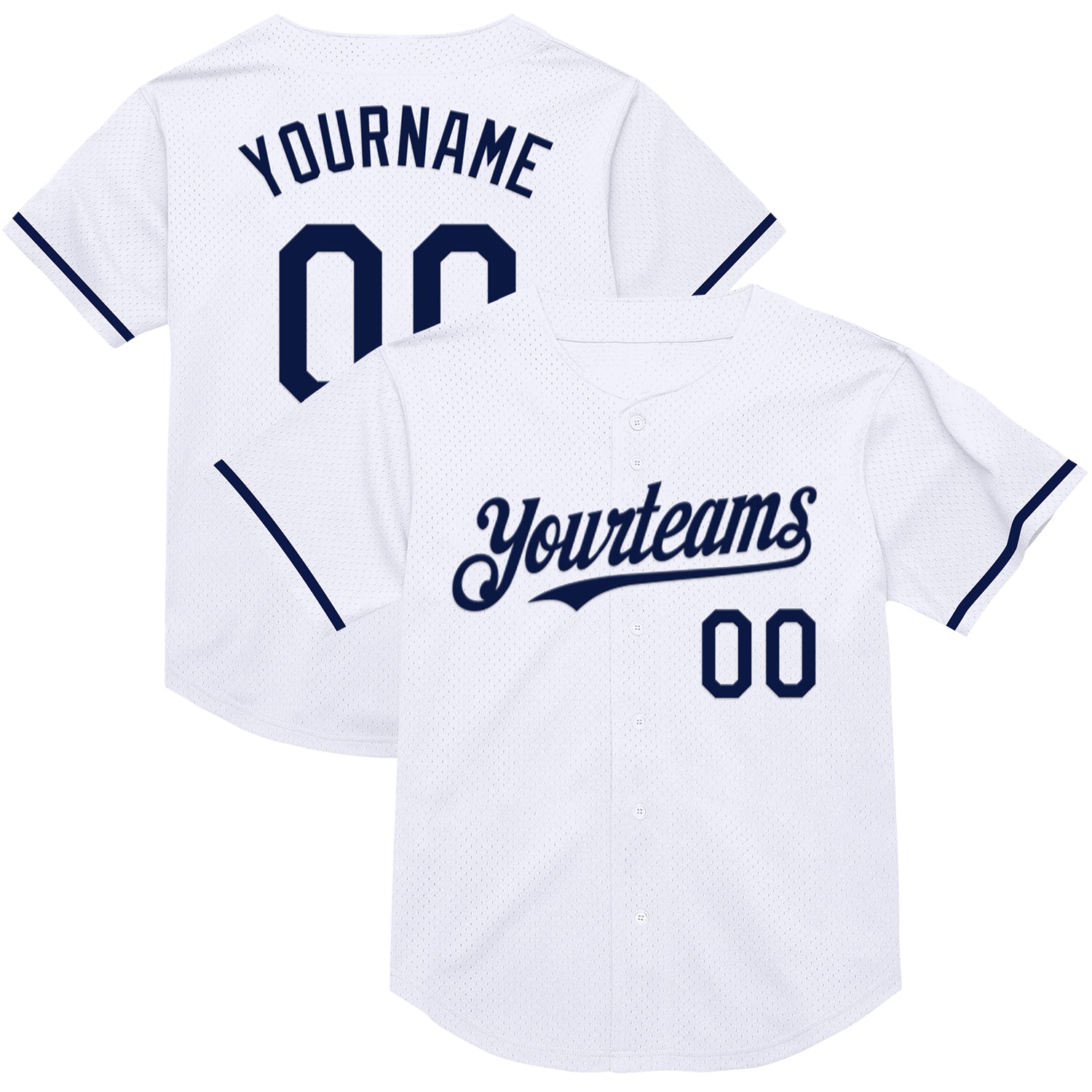 Custom Name Number Personalized Authentic Baseball Jersey White Navy Mesh Personalized White Navy Mesh Authentic Throwback