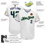 Personalized Custom Name Number Baseball Jersey Authentic White Navy Neon Green Personalized White Navy-Neon Green Authentic