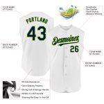 Custom Personalized Baseball Jersey with Name and Number - White Navy Neon Green Sleeveless Authentic Design Personalized