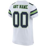 Custom Authentic Football Jersey with Personalized Name & Number - White Navy-Neon Green Mesh Personalized White Navy-Neon