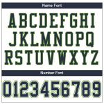 Custom Authentic Football Jersey with Personalized Name & Number - White Navy-Neon Green Mesh Personalized White Navy-Neon