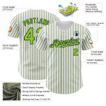 Custom Name and Number Neon Green-Navy Authentic Baseball Jersey - Personalized White with Navy Neon Green Pinstripe Personalized