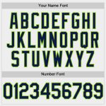 Custom Name and Number Unisex Softball Jersey - Personalized White Navy Neon Green Two-Button Design Personalized White Navy-Neon