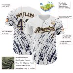 Custom Name and Number Baseball Jersey - Personalized 3D Pattern Design in White, Navy, and Old Gold - Authentic Team Apparel