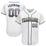 Custom Name & Number Authentic Drift Fashion Baseball Jersey - Personalized White & Navy-Old Gold Team Gear Personalized