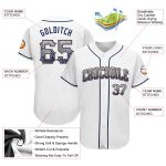 Custom Name & Number Authentic Drift Fashion Baseball Jersey - Personalized White & Navy-Old Gold Team Gear Personalized