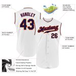 Custom Personalized Baseball Jersey with Name and Number - White Navy-Old Gold Sleeveless Design Personalized White Navy-Old