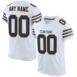 Personalized Authentic Football Jersey in White, Navy and Old Gold Mesh Personalized White Navy-Old Gold Mesh Authentic Football