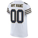 Personalized Authentic Football Jersey in White, Navy and Old Gold Mesh Personalized White Navy-Old Gold Mesh Authentic Football