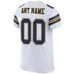 Custom Authentic Football Jersey with Personalized Name and Number - White Navy Old Gold Mesh Personalized White Navy-Old