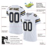 Custom Authentic Football Jersey with Personalized Name and Number - White Navy Old Gold Mesh Personalized White Navy-Old