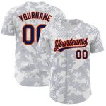 Customizable 3D Pattern Baseball Jersey with Personalized Name & Number - White Navy-Orange Team Design Personalized White