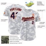 Customizable 3D Pattern Baseball Jersey with Personalized Name & Number - White Navy-Orange Team Design Personalized White