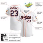 Personalized Authentic Baseball Jersey in White, Navy, and Orange Colors Personalized White Navy-Orange Authentic Baseball