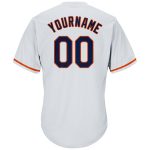 Customizable Baseball Jersey Shirt with Name and Number - Personalized White Navy-Orange Authentic Throwback Rib-Knit Personalized