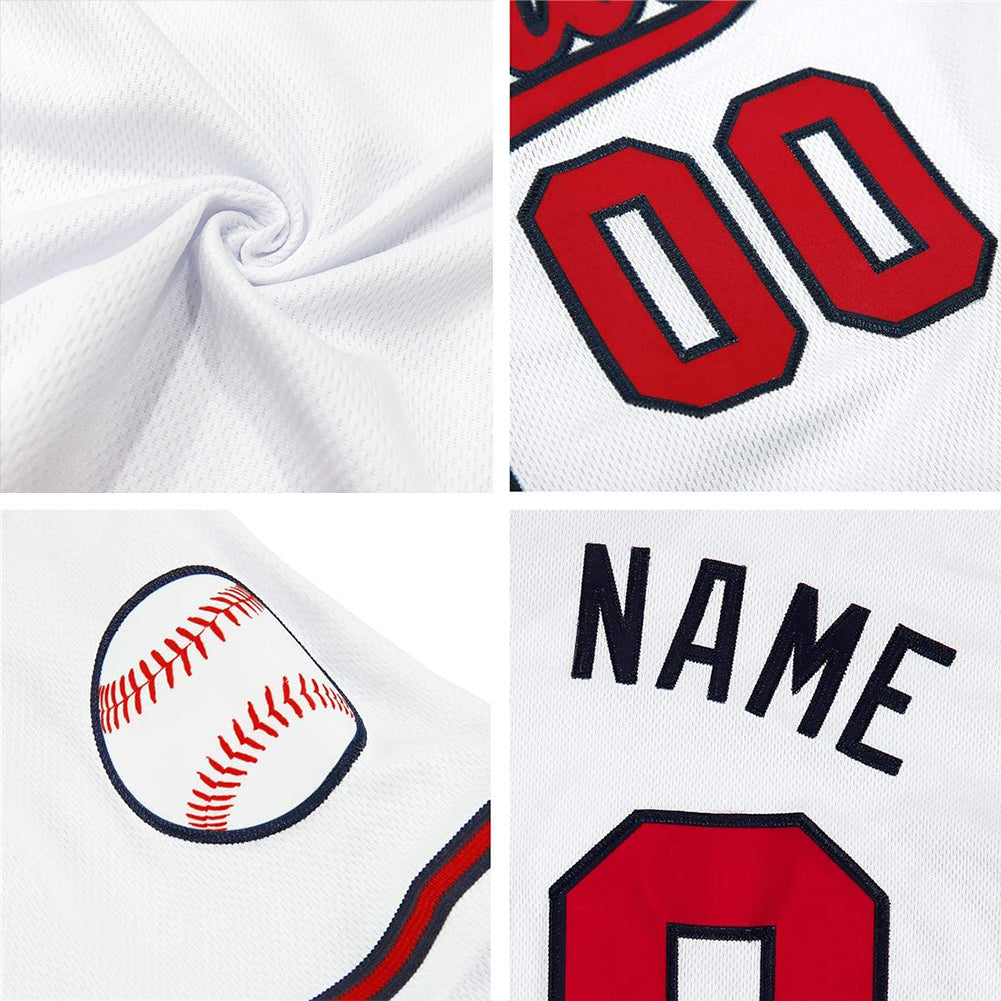 Personalized White Navy-Orange Authentic Throwback Rib-Knit Baseball Jersey Shirt Team Custom Name and Number Customizable Baseball Jersey Shirt with Name and Number - Personalized White Navy-Orange Authentic Throwback Rib-Knit Personalized - Image 7