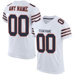 Personalized Authentic Football Jersey - White Navy-Orange Mesh Design Personalized White Navy-Orange Mesh Authentic Football