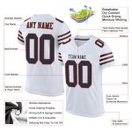 Personalized Authentic Football Jersey - White Navy-Orange Mesh Design Personalized White Navy-Orange Mesh Authentic Football
