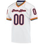 Custom Personalized Football Jersey - White Navy-Orange Mesh Throwback with Name & Number Personalized White Navy-Orange