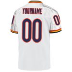 Custom Personalized Football Jersey - White Navy-Orange Mesh Throwback with Name & Number Personalized White Navy-Orange