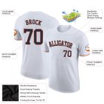 Custom Team Performance T-Shirt with Personalized Name and Number - White Navy Orange Personalized White Navy-Orange Performance