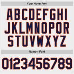 Personalized Softball Jersey Unisex Two-Button in White, Navy, and Orange Personalized White Navy-Orange Two-Button Unisex
