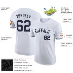 Custom Team Name and Number Personalized Performance T-Shirt - White Navy Personalized White Navy Performance T-Shirt Team
