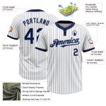 Custom Team Softball Jersey - Personalized Two-Button Unisex Gray White Navy Pinstripe with Name and Number Personalized