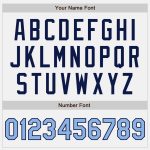 Custom Authentic Baseball Jersey with Personalized Name and Number - White Navy Pinstripe Light Blue Personalized White Navy