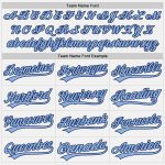 Custom Authentic Baseball Jersey with Personalized Name and Number - White Navy Pinstripe Light Blue Personalized White Navy