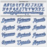 Custom Name Number Varsity Bomber Jacket Light Blue White Navy Pinstripe Full-Snap Personalized Team Jacket Personalized