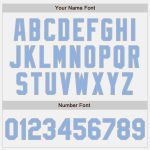 Custom Name and Number Unisex Softball Jersey - Personalized White Navy Pinstripe Light Blue Gray Two-Button Design Personalized