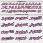 Custom Name and Number Softball Jersey - Personalized Unisex Medium Pink with White Navy Pinstripe, Two-Button Design Personalized