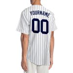 Personalized Navy Pinstripe Baseball Jersey for Men - Authentic White Design Personalized White Navy Pinstripe Navy Authentic